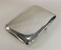 A large Edwardian silver cigarette case. London 19