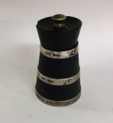 A good silver mounted and ebony pepper grinder of