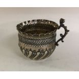 An attractive Victorian silver cream jug of fluted