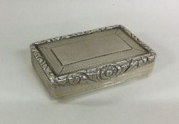 A large heavy rectangular silver snuff box with ca