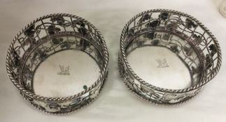 A good pair of George III silver wine coasters att