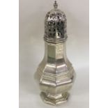 A heavy large shaped silver sugar caster. Birmingh