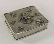 An unusual silver snuff box attractively decorated