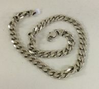 A heavy gent's silver chain of typical form. Appro