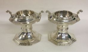 A pair of good quality Queen Anne style cast silve