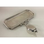 A rare George I silver snuffer tray on four bun fe