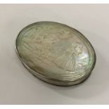 An early 18th Century silver and MOP box of oval f