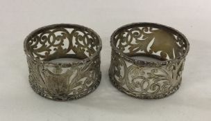 A good pair of pierced silver napkin rings. Birmin