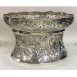 An unusually large silver dish ring of Irish desig