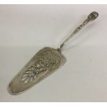 A Continental pierced silver cake slice. Approx. 4