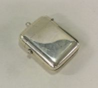 A plain heavy silver vesta case. London 1804. by C