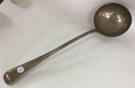 A Victorian silver bead edge soup ladle. London. B