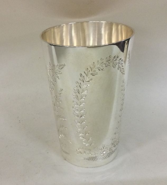 An attractive Victorian silver tapering beaker wit