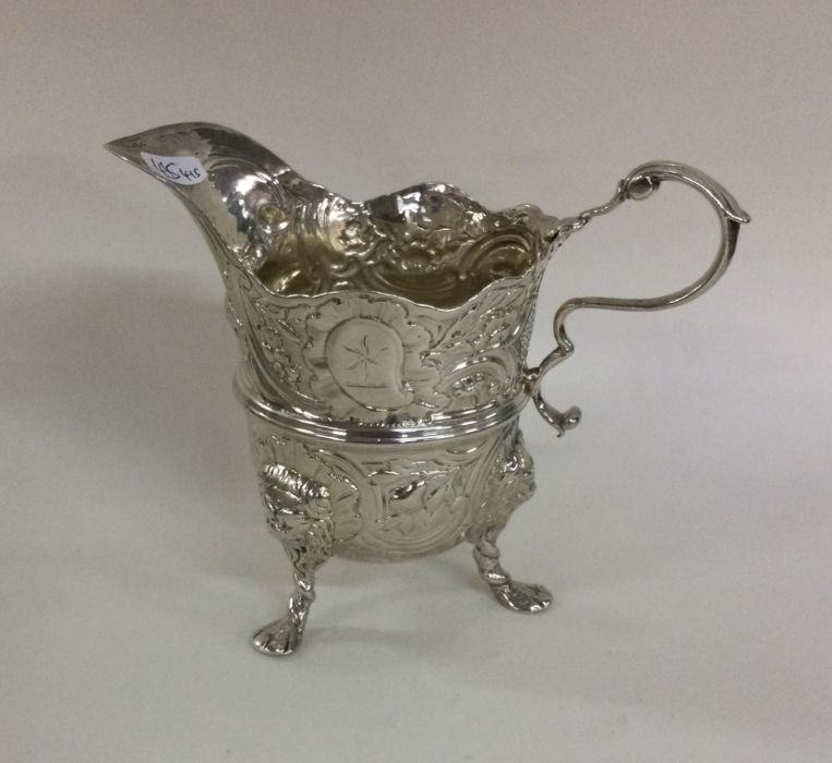 DUBLIN: A fine quality chased silver cream jug of