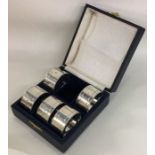 A good set of six numbered silver napkin rings con