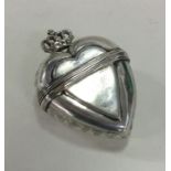 An 18th Century heart shaped silver marriage box w