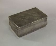 A heavy Sterling silver box with hinged top. Appro