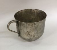 A good Antique silver mug with textured body. Appr