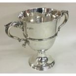 DUBLIN: A heavy Georgian silver trophy cup of typi