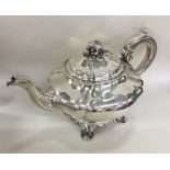 A good Georgian silver melon shaped teapot. London