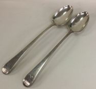 A good pair of George III silver basting spoons de