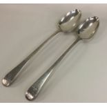 A good pair of George III silver basting spoons de