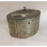 A good George III engraved silver caddy of shaped