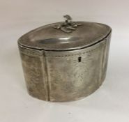 A good George III engraved silver caddy of shaped