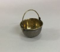 A good Russian silver miniature tea strainer in th