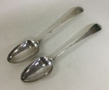 HESTER BATEMAN: A pair of good Georgian silver tab