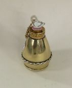 An unusual silver, gold and enamel mounted scent b
