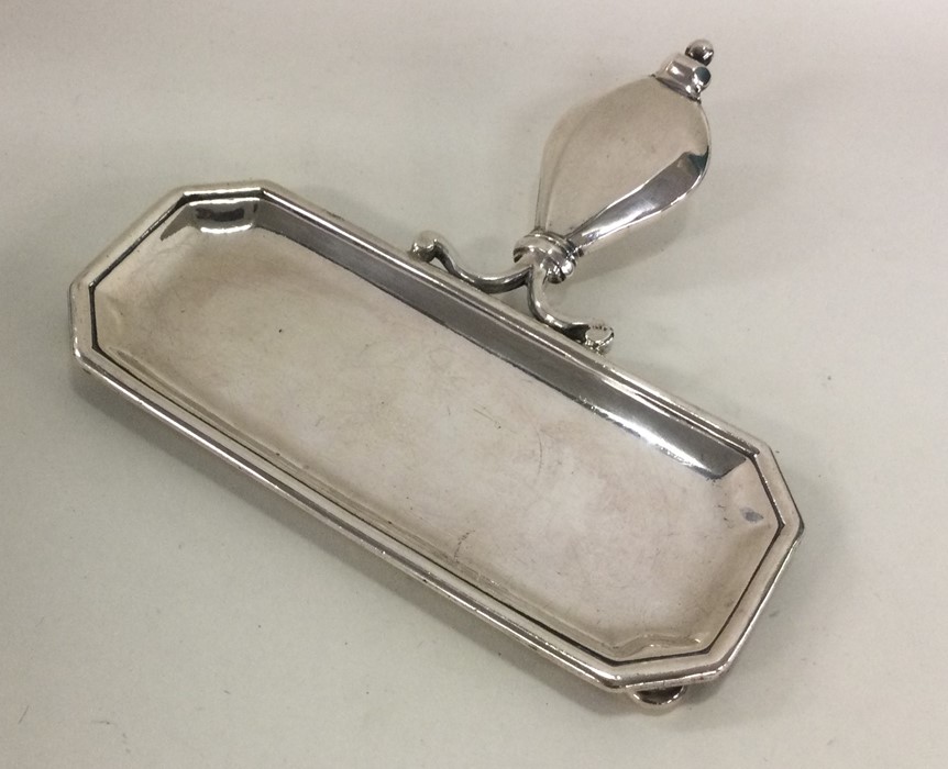 A rare George I silver snuffer tray on four bun fe - Image 2 of 3