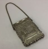 A 19th Century American silver castle top card cas