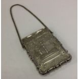 A 19th Century American silver castle top card cas