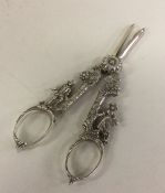 A good pair of silver grape scissors decorated wit