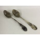 Two heavy silver Berlin souvenir spoons. Approx. 3