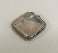 An oval plain silver vesta case. Birmingham. Appro