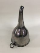 A heavy Old Sheffield plated wine funnel and strai