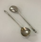 A good pair of Russian silver ice cream spoons of