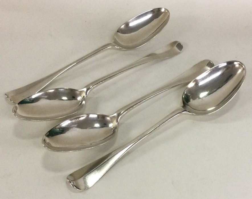 A set of four heavy OE pattern Dutch silver spoons