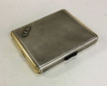 A heavy Austrian silver compact mounted with diamo