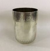 A good Victorian silver beaker with Greek Key patt