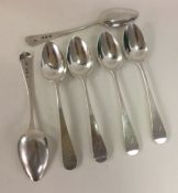 A good set of six Georgian silver teaspoons. Londo