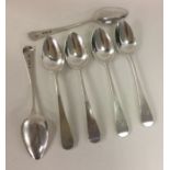 A good set of six Georgian silver teaspoons. Londo