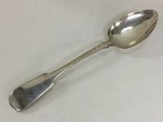 DUBLIN: A large silver fiddle pattern dessert spoo