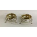 A good pair of Victorian chased silver salts with