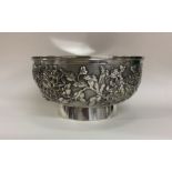 A good circular Chinese silver bowl of typical des
