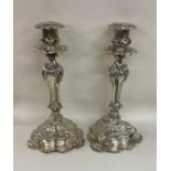 A pair of good quality French cast candlesticks of