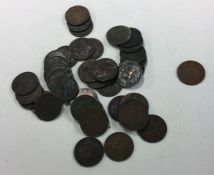 A bank bag of 42 x Victorian Farthings.