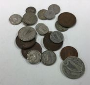 A selection of mixed Irish coins.
